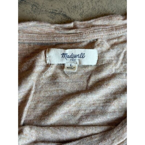 Madewell Anthem Curved-Hem Tee in Stripe Size Large Heathered Chai Brown - Picture 5 of 9